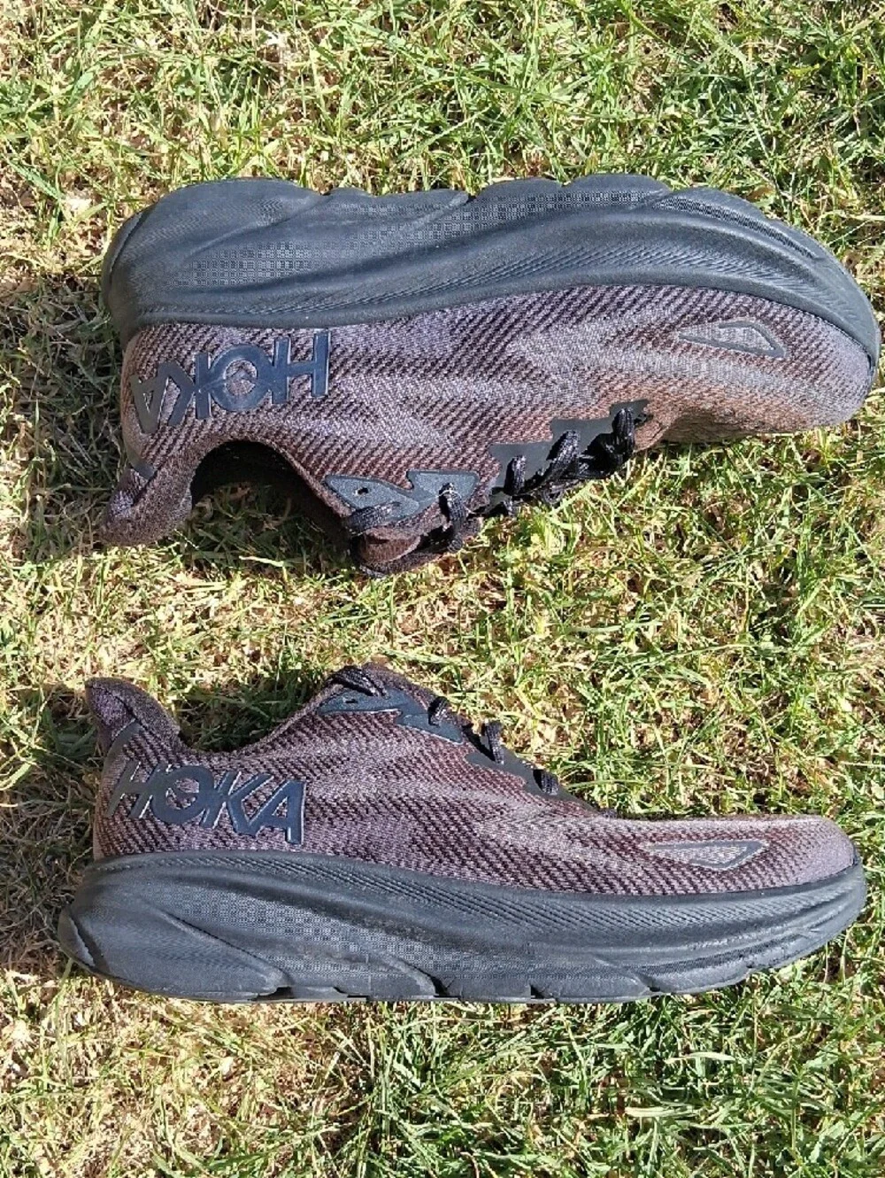 Hoka Clifton 9 Men's Black/Grey Athletic Running Shoes - Picture 7 of 13